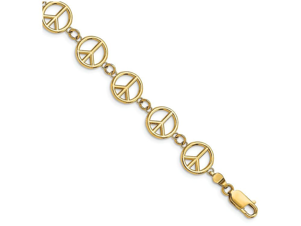 FJC Finejewelers 3d Peace Symbol Bracelet