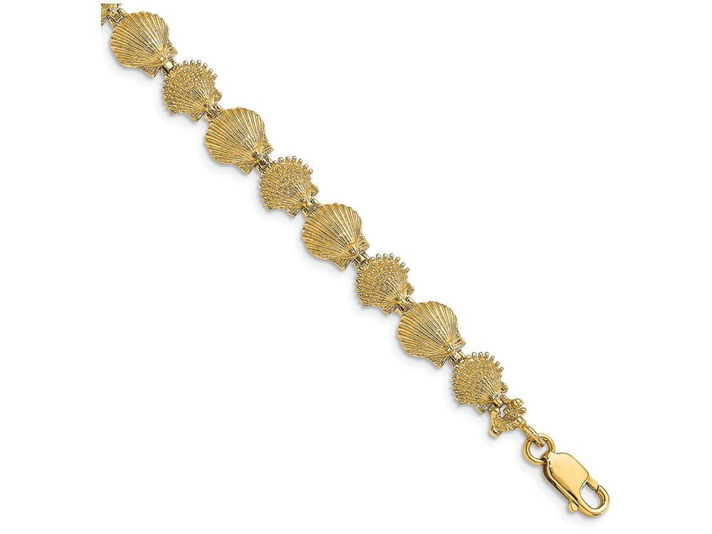 FJC Finejewelers Alt. Scallop Shells Polish Textured Bracelet