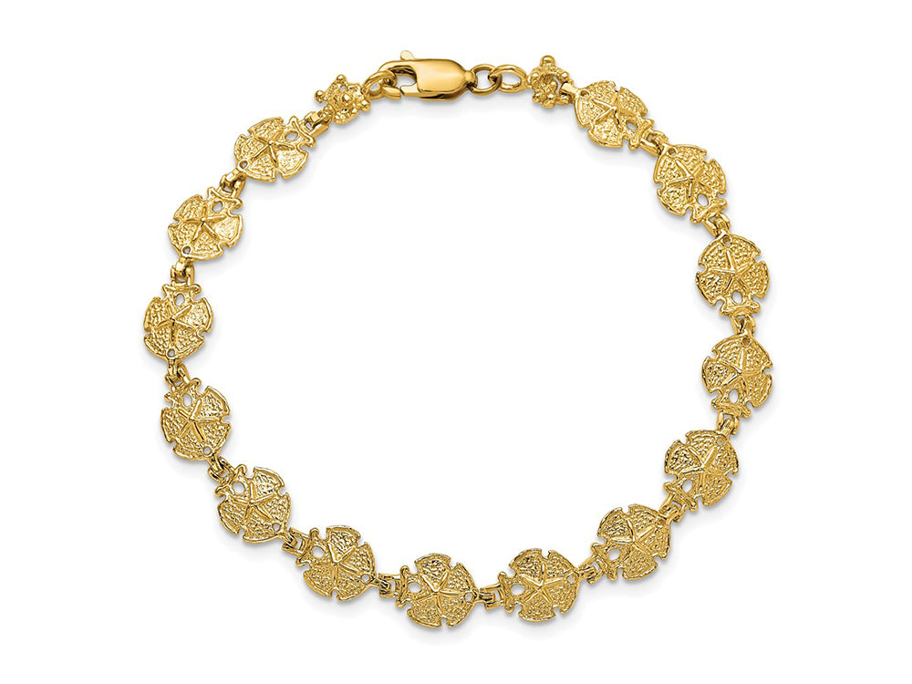 FJC Finejewelers 8" Sand Dollar Linktextured Bracelet