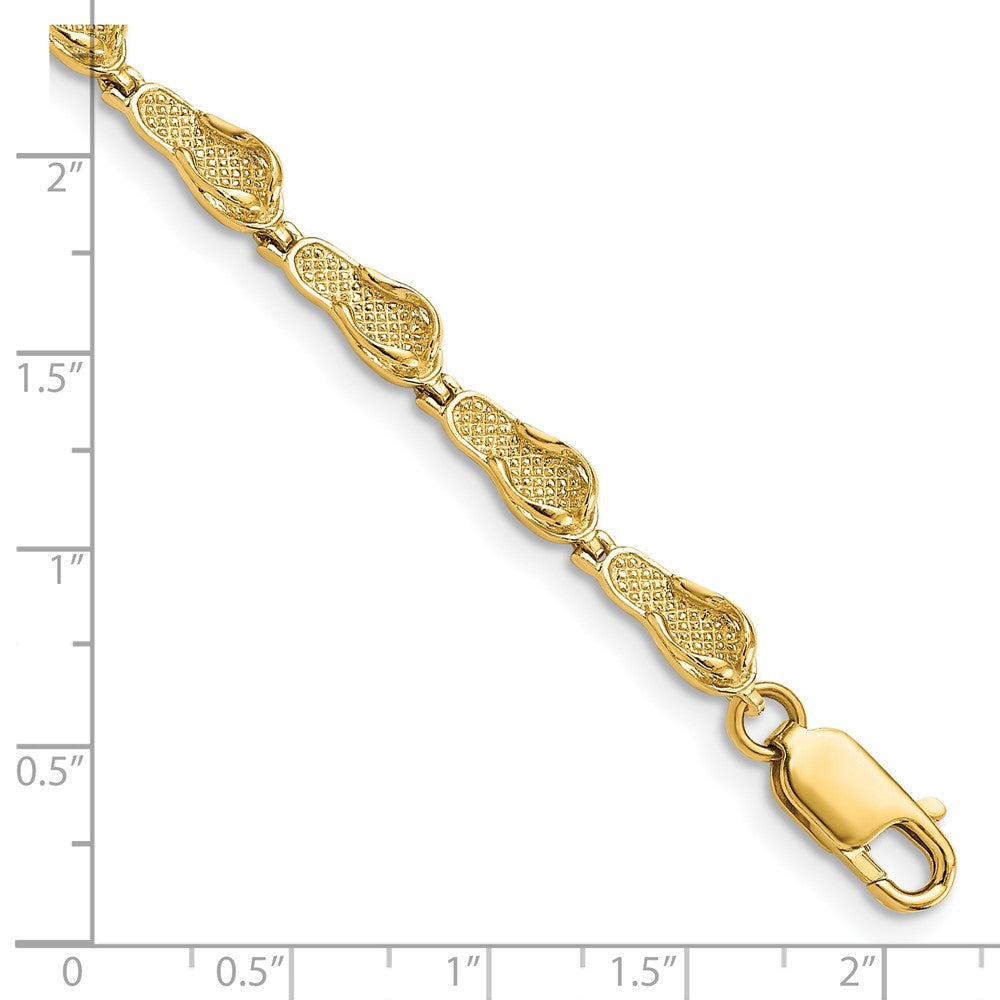 FJC Finejewelers 14k Yellow Gold Single Flip-flop Link Bracelet 7 Inches