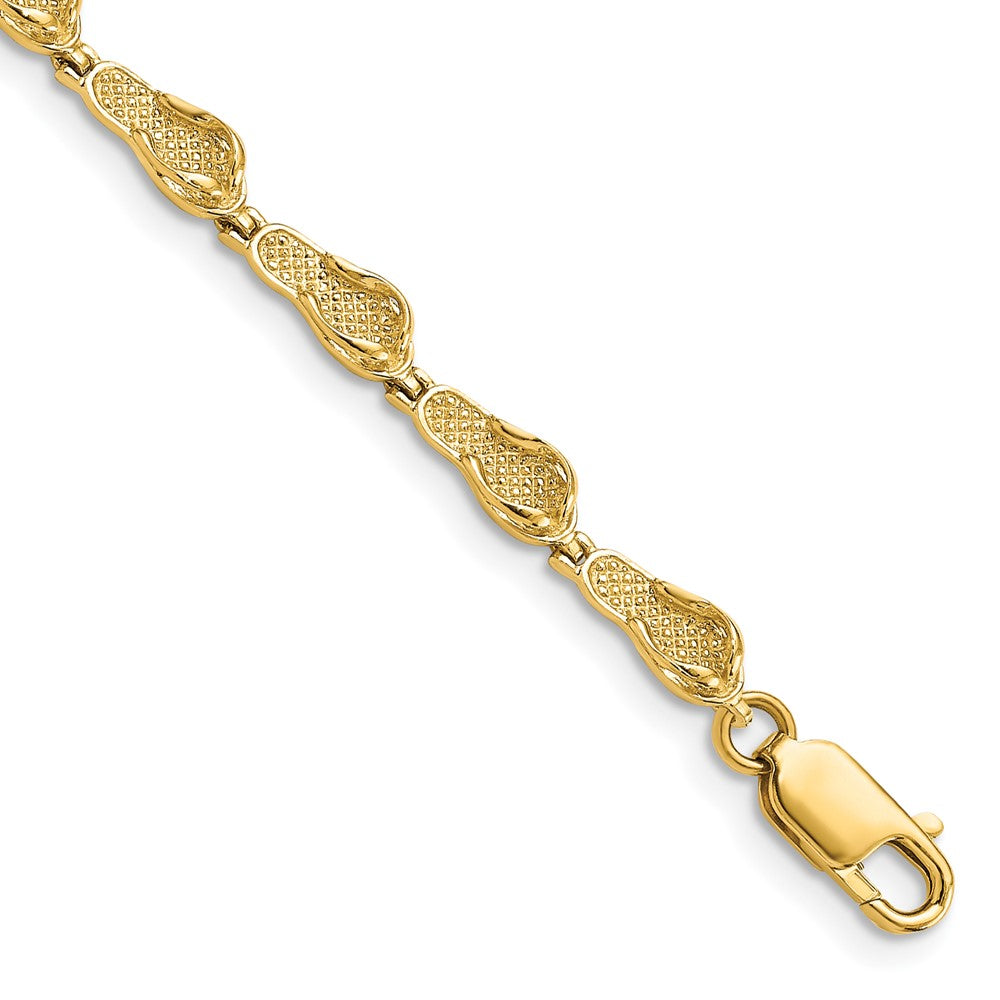 FJC Finejewelers 14k Yellow Gold Single Flip-flop Link Bracelet 7 Inches