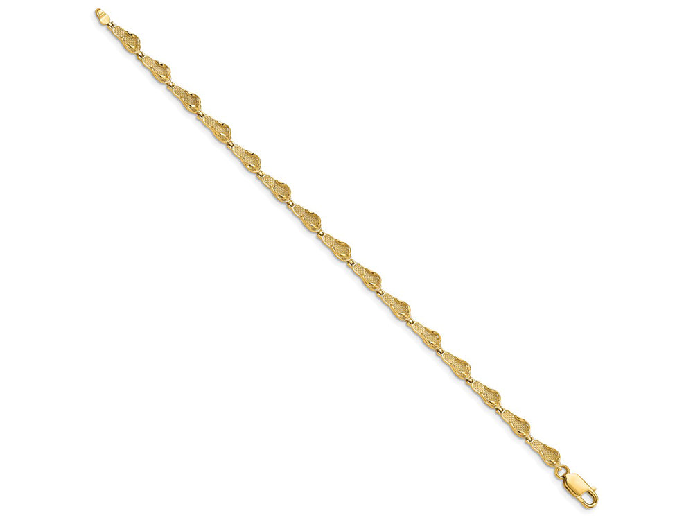 FJC Finejewelers 14k Yellow Gold Single Flip-flop Link Bracelet 7 Inches