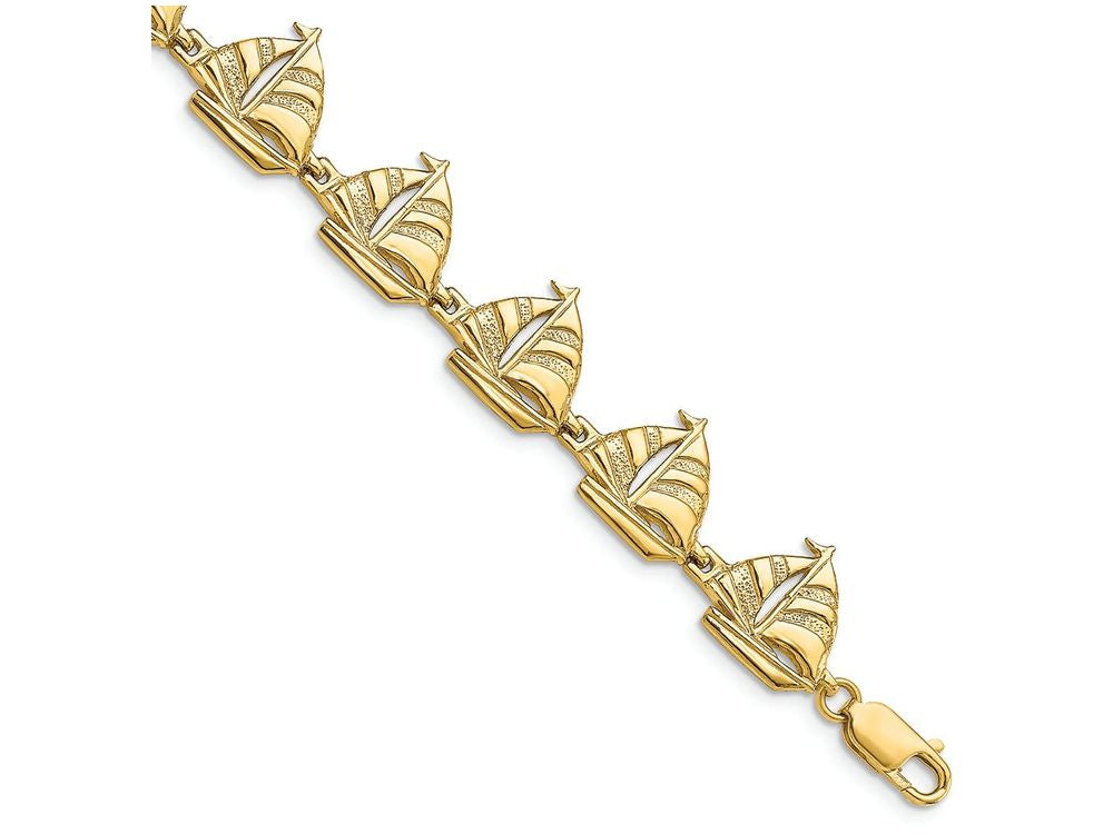 FJC Finejewelers Sailboat Link Horizontal Bracelet 7.25 Inch x 12.6 mm