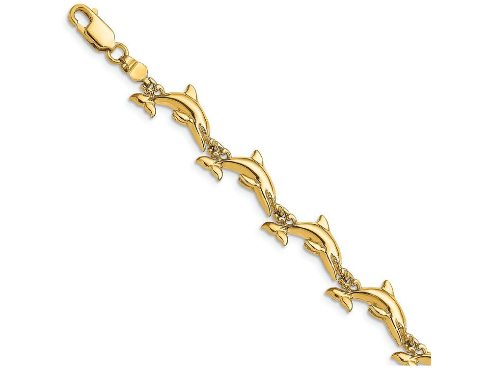 FJC Finejewelers 3d Reversible Dolphin Bracelet