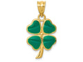 FJC Finejewelers 14k Yellow Gold Enameled Clover Charm
