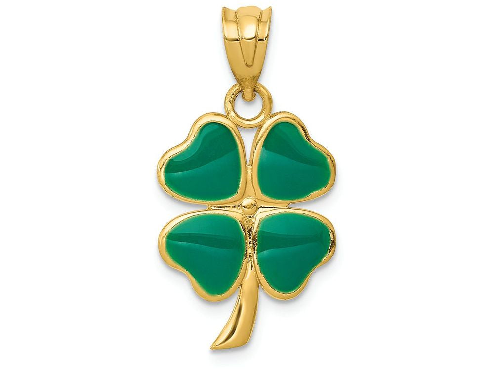 FJC Finejewelers 14k Yellow Gold Enameled Clover Charm