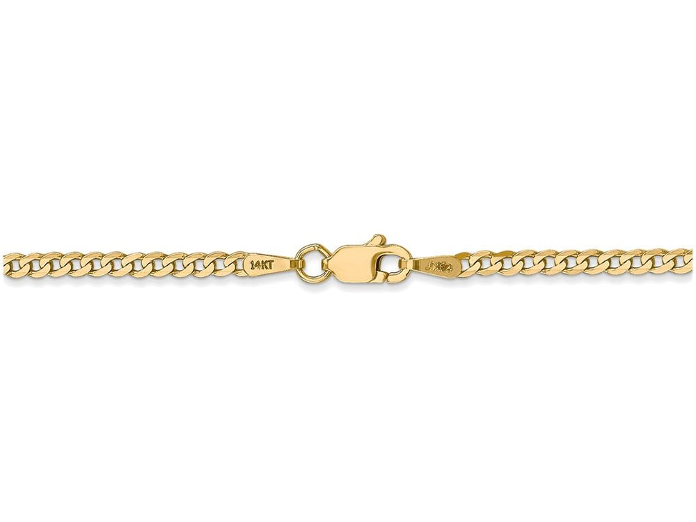 FJC Finejewelers 7 Inch 14k Yellow Gold 2.2mm Beveled Curb Chain Bracelet