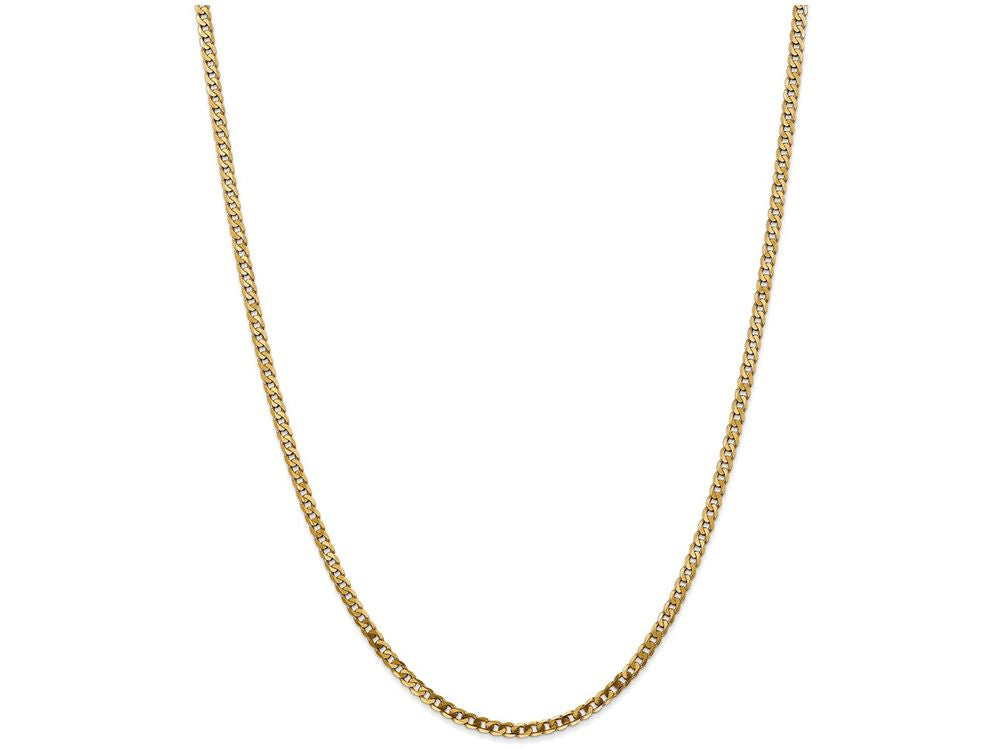 FJC Finejewelers 7 Inch 14k Yellow Gold 2.4mm Beveled Curb Chain Bracelet