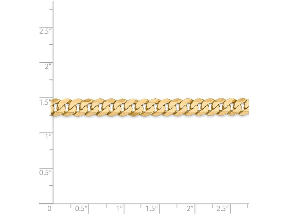 FJC Finejewelers 8 Inch 14k Yellow Gold 6.1mm Beveled Curb Chain Bracelet