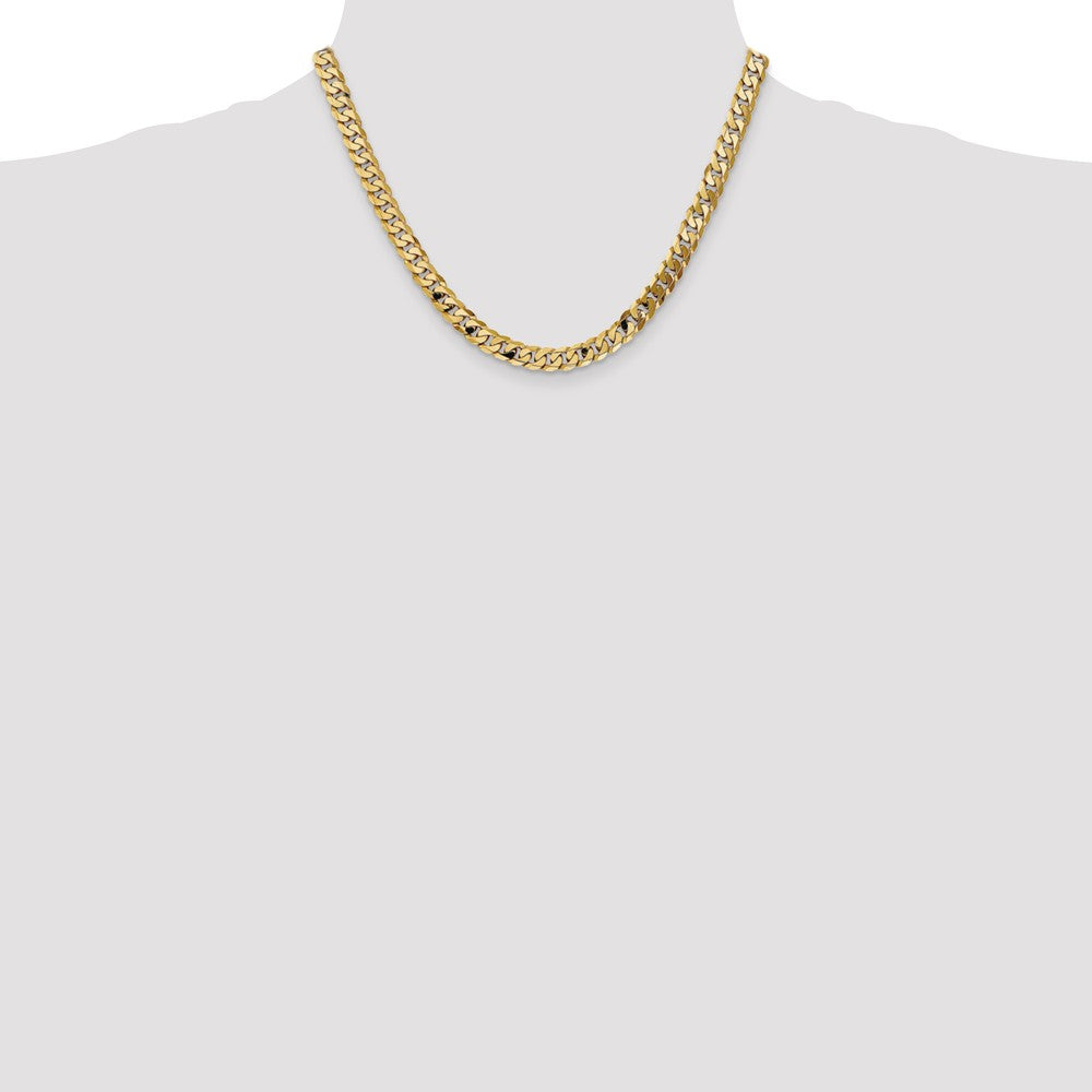 FJC Finejewelers 18 Inch 14k 7.25mm Beveled Curb Chain Necklace