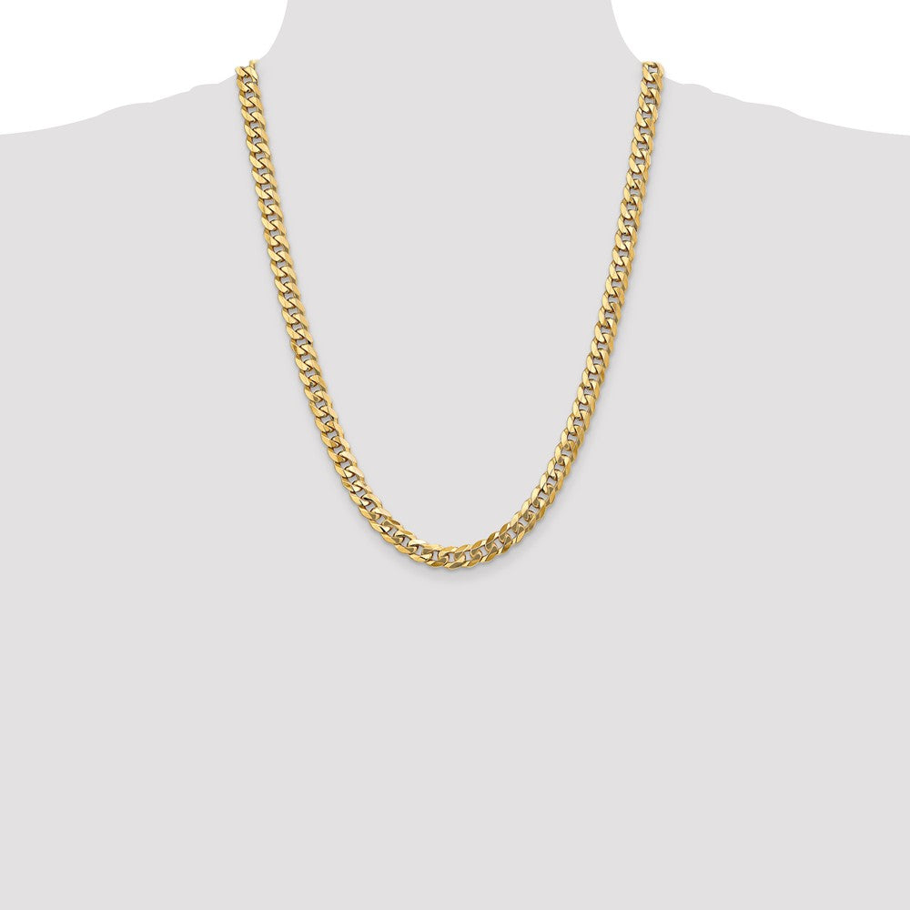 FJC Finejewelers 24 Inch 14k 8mm Flat Beveled Curb Chain Necklace