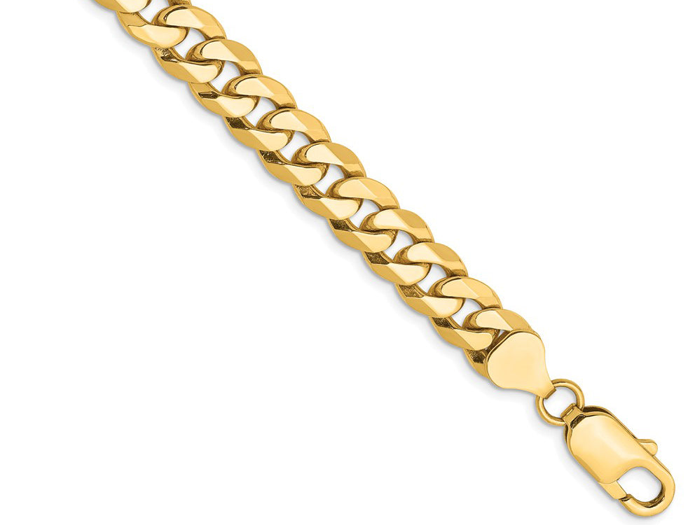 FJC Finejewelers 14 kt Yellow Gold 8mm Beveled Curb Chain Bracelet