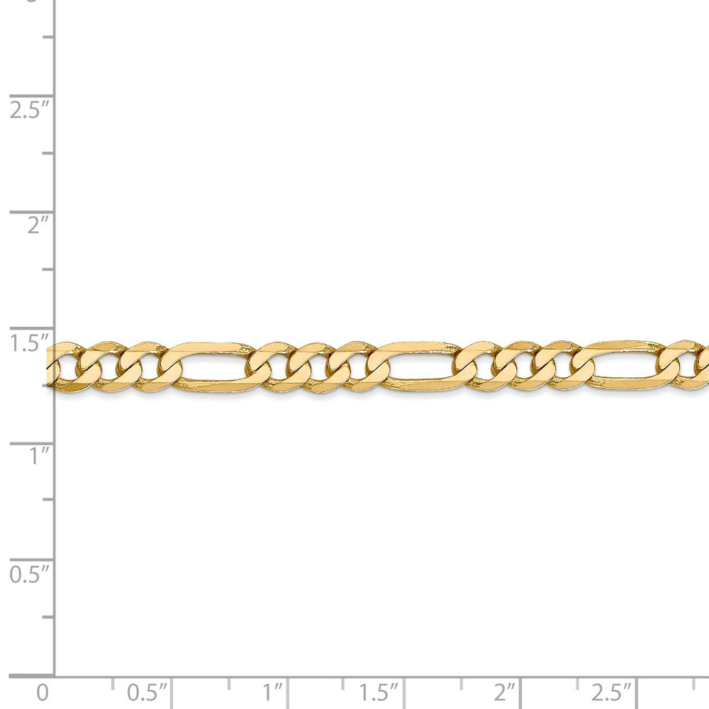 FJC Finejewelers 9 Inch 14k Yellow Gold 5.25mm Flat Figaro Chain Ankle Bracelet (Smaller Ankles)
