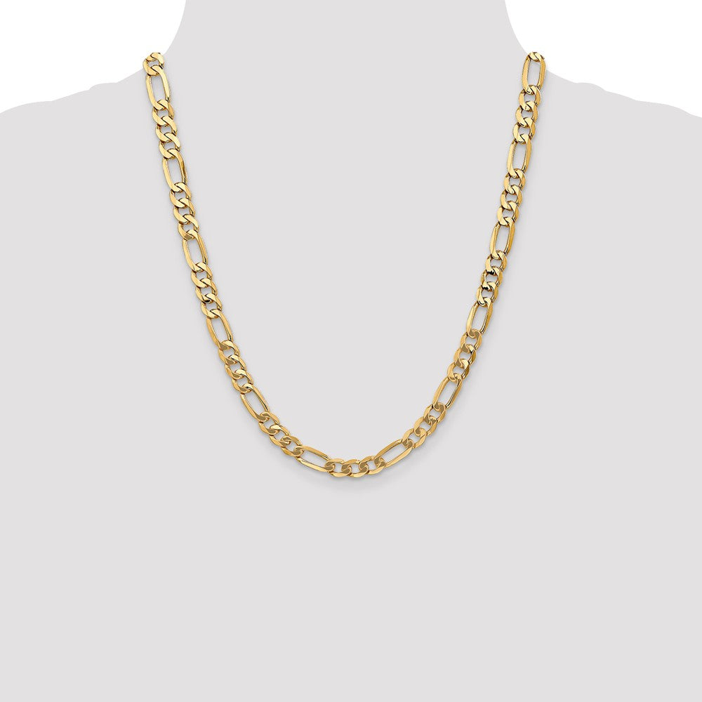 FJC Finejewelers 22 Inch 14k 7mm Flat Figaro Chain Necklace