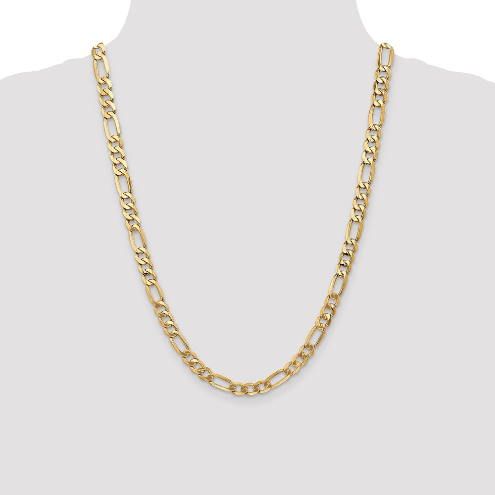 FJC Finejewelers 24 Inch 14k 7mm Flat Figaro Chain Necklace