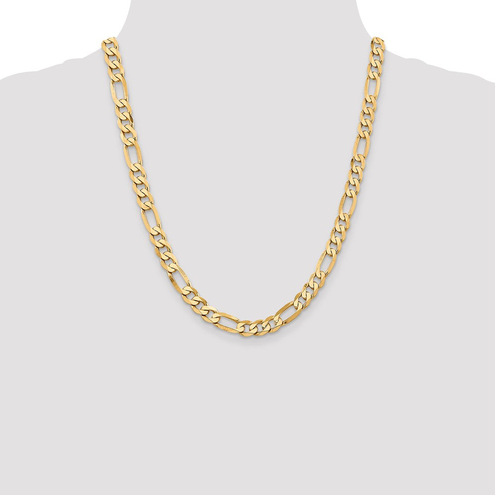 FJC Finejewelers 22 Inch 14k 7.5mm Flat Figaro Chain Necklace