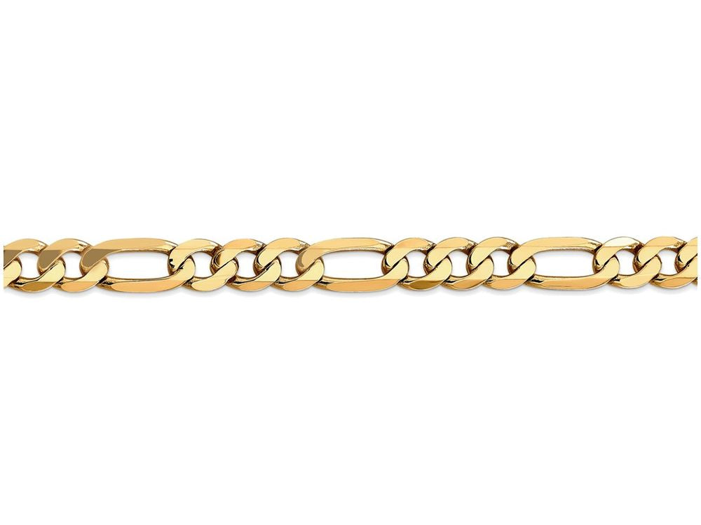 FJC Finejewelers 9 Inch 14k Yellow Gold 7.5mm Flat Figaro Chain Ankle Bracelet (Smaller Ankles)