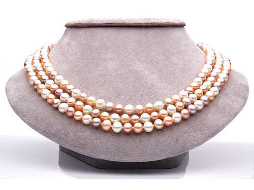 Finejewelers 60 inch Multicolor Fresh Water Cultured Pearl Rope 7-8 mm each