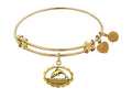 Angelica Collection Antique Yellow Smooth Finish Brass dolphin Expandable Bangle