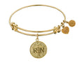 Angelica Collection Non-antique Yellow Stipple Finish Brass registered Nurse Expandable Bangle