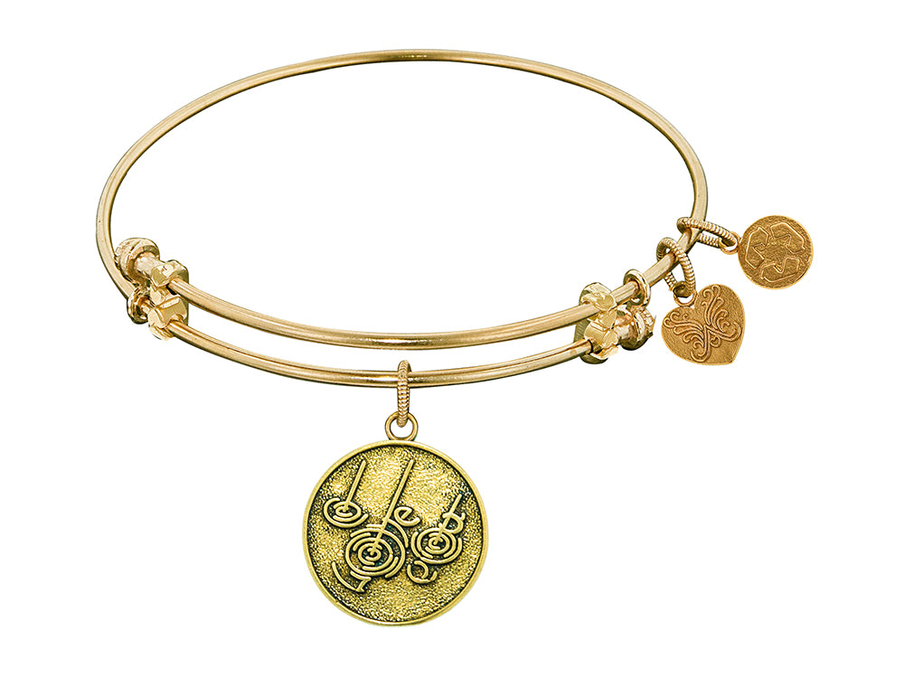Angelica Collection Antique Yellow Stipple Finish Brass rain Expandable Bangle