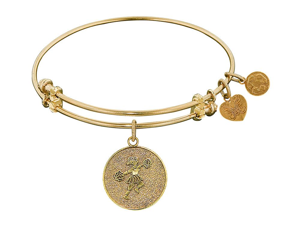 Angelica Collection Non-antique Yellow Stipple Finish Brass cheerleader Expandable Bangle