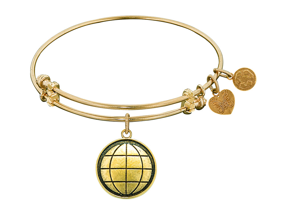 Angelica Collection Antique Yellow Smooth Finish Brass earth Expandable Bangle