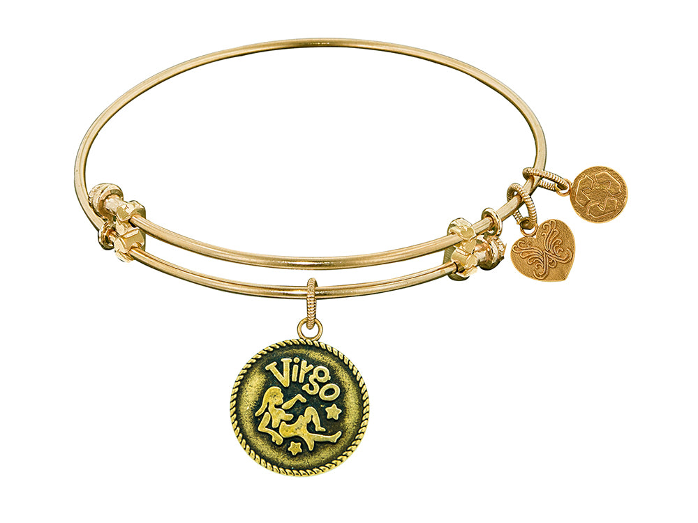 Angelica Collection Antique Yellow Smooth Finish Brass virgo-august Expandable Bangle