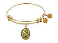 Angelica Collection Antique Yellow Smooth Finish Brass faith, Hope, Charity Expandable Bangle