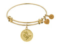 Angelica Collection Non-antique Yellow Stipple Finish Brass horse Expandable Bangle