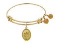 Angelica Collection Non-antique Yellow Stipple Finish Brass palm Tree  Expandable Bangle