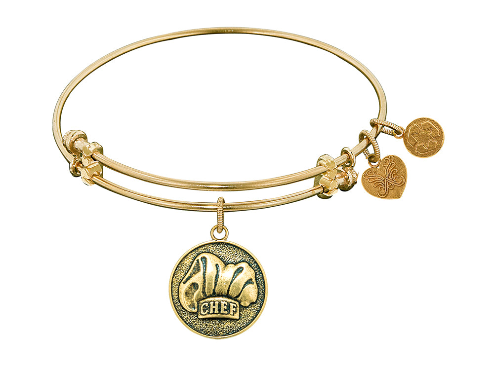 Angelica Collection Antique Yellow Stipple Finish Brass chef Expandable Bangle