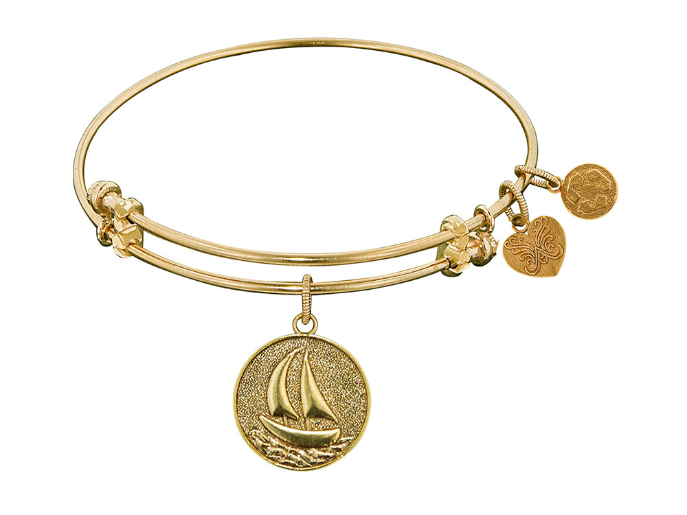 Angelica Collection Non-antique Yellow Stipple Finish Brass sailing Expandable Bangle