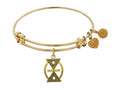 Angelica Collection Antique Yellow Stipple Finish Brass time Changes Expandable Bangle