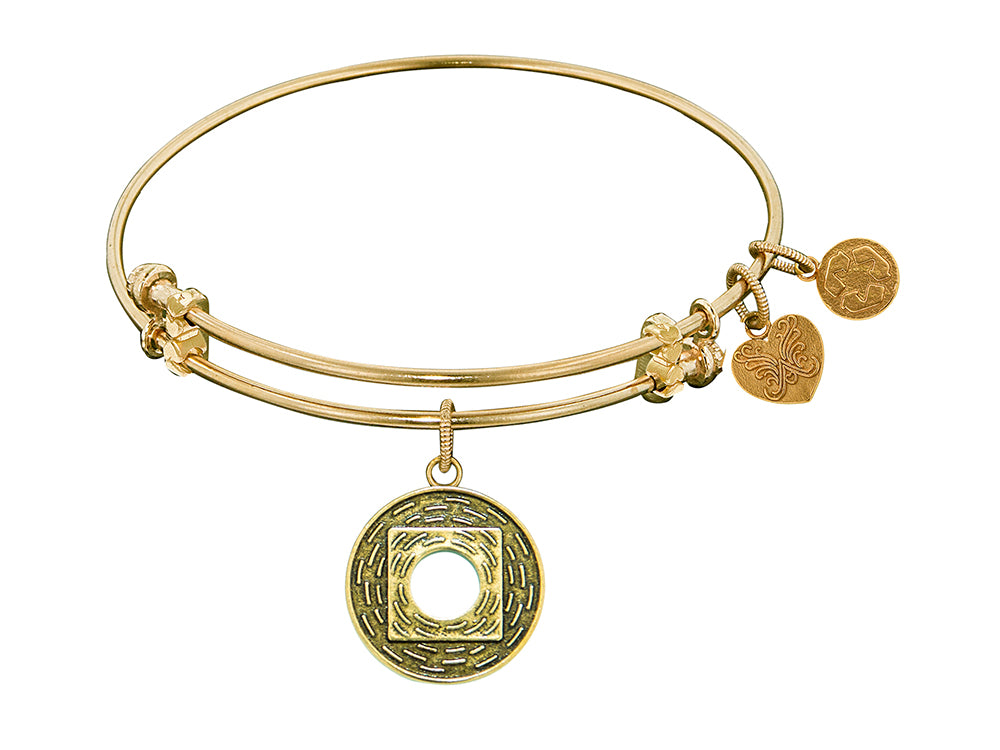 Angelica Collection Antique Yellow Smooth Finish Brass nirvana Expandable Bangle