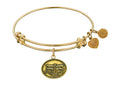 Angelica Collection Antique Yellow Smooth Finish Brass dragonfly Expandable Bangle