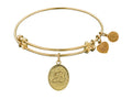 Angelica Collection Non-antique Yellow Stipple Finish Brass Initial b Expandable Bangle