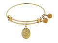 Angelica Collection Non-antique Yellow Stipple Finish Brass Initial o Expandable Bangle