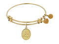 Angelica Collection Non-antique Yellow Stipple Finish Brass Initial z Expandable Bangle