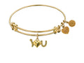 Angelica Collection Non-antique Yellow Stipple Finish Brass i-heart-u Expandable Bangle