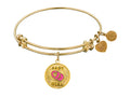Angelica Collection Non-antique Yellow Stipple Finish Brass Enamel baby Girl Expandable Bangle
