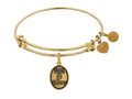 Angelica Collection Brass with Yellow Finish Always Faithful U.S. Marine Corps Oval Expandable Bangle