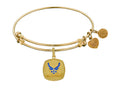 Angelica Collection Brass with Yellow Finish U.S. Air Force Enamel Symbol Expandable Bangle