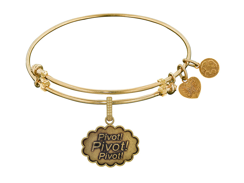 Angelica Collection Brass with Yellow Finish Friends Pivot! Expandable Bangle