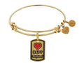 Angelica Collection Brass with Yellow Finish U.S. Navy Girlfriend Enamel Expandable Bangle