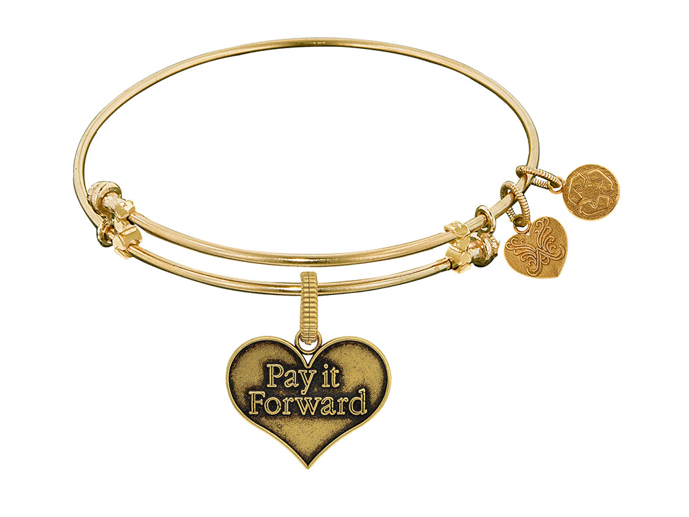 Brass With Yellow Pay It Forward Charm For Angelica Collection Bangle