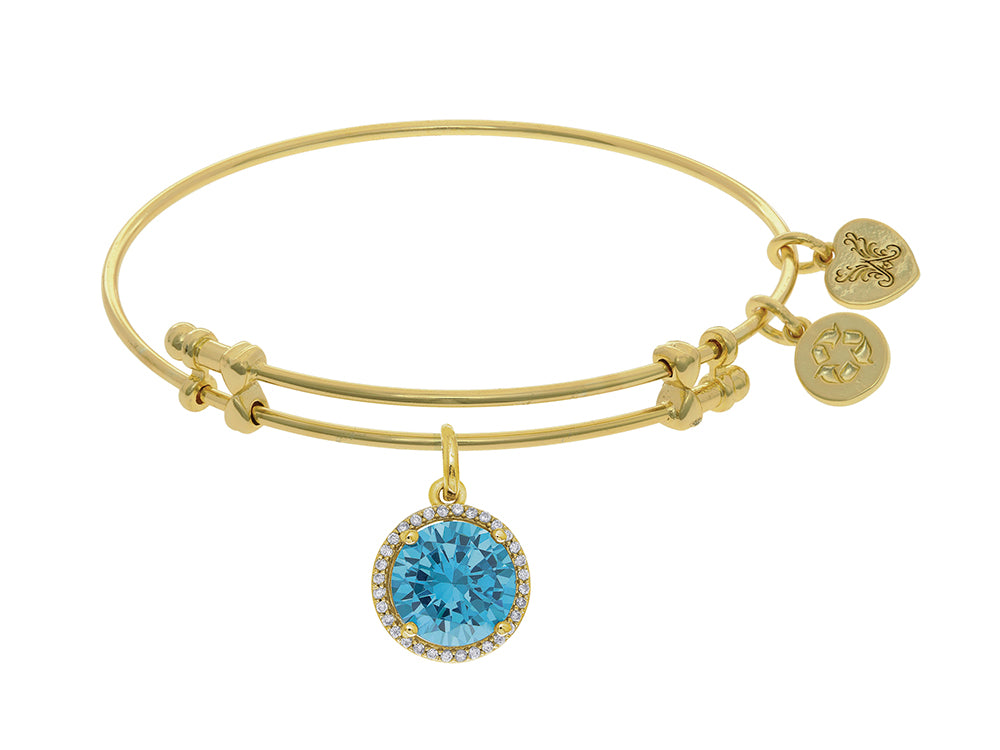 Angelica Collection Brass With Yellow December Birth Month On Yellow Bangle