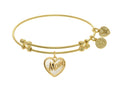 Brass With Yellow Finish Charm On Yellow Angelica Collection Bangle With Created Mop Mom