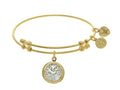 Brass With Yellow Tree Of Life On Created Mop Round Charm On Yellow Angelica Collection Bangle