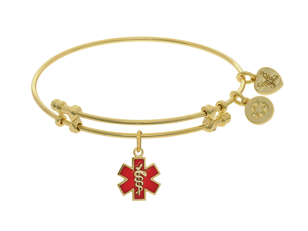 Brass With Red Enamel Caduceus Yellow Angelica Collection Angelica Collection Bangle